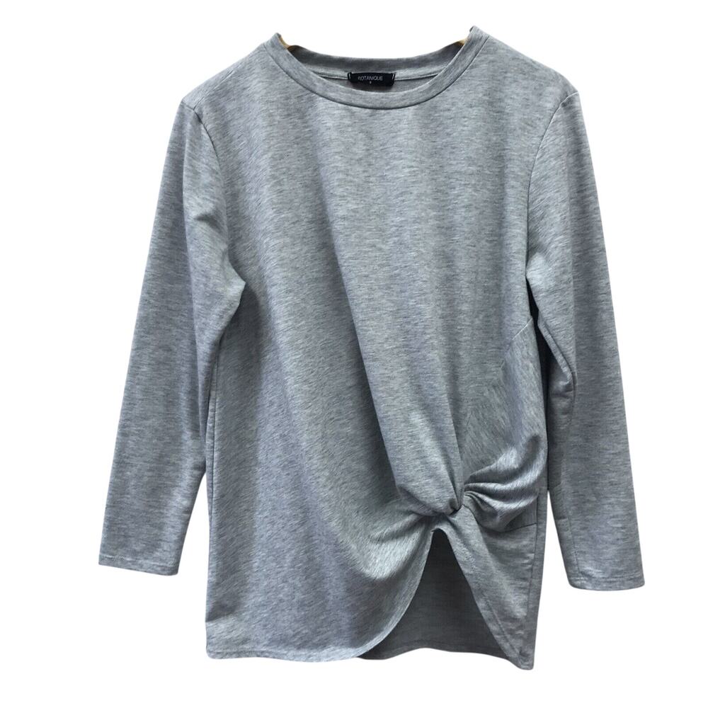 Botanique Top Womens Small Gray Gathering Detail On Front Side